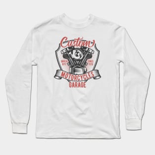 Custom motorcycle garage Long Sleeve T-Shirt